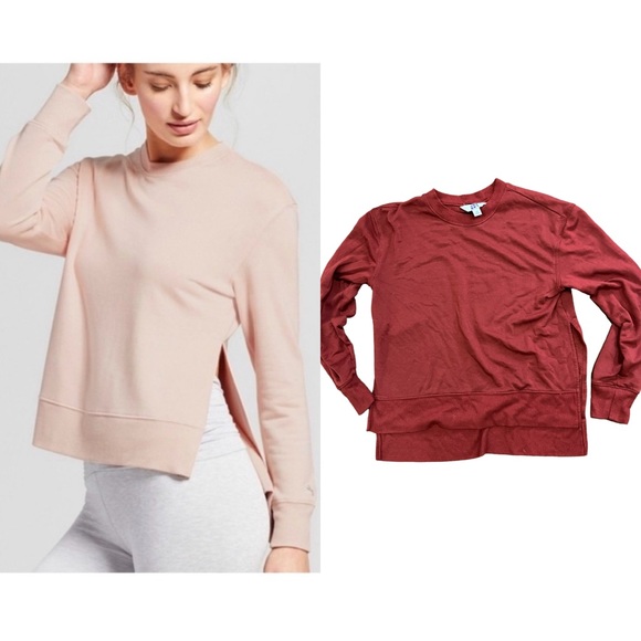 JoyLab Maroon Side Slit Active Sweatshirt Size XS - Picture 1 of 5